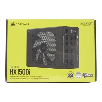 Imagen de Corsair HX1500i Fuente de Alimentación ATX Totalmente Modular Muy Bajo Nivel Sonoro Compatible con 3.0 y PCIe 5.0 Ventilador Rodamiento Dinámico Fluido 80 Plus Platinum Negro