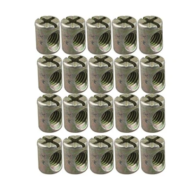Imagen de HALJIA 20 pcs M6 barril tuercas tacos ranurado para muebles sillas de cama cuna