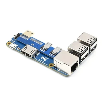 Imagen de Waveshare Adaptador Pi Zero a Raspberry 3 Modelo B/B+, Integrado 4 CH USB Puerto, 100M Ethernet Puerto y HDMI Alternativa para 3B/B+, Soporta 2W