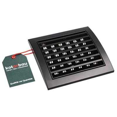 Imagen de KOTARBAU® rejilla de ventilación 150 x mm, con cerradura, plástico protección contra insectos, rectangular negra,