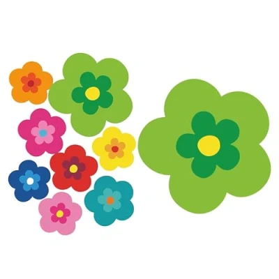 Imagen de tradercat Pril Pegatinas para coche (8 unidades), diseño de flores, color verde