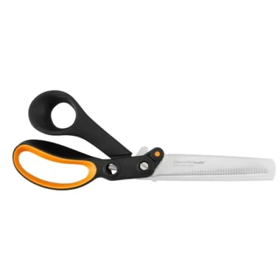 Imagen de Fiskars Tijeras dentadas Hardware, para Diestros, con Tecnología de aumento potencia, Longitud: 24 cm, Hoja acero inoxidable/Mango Plástico, Negro/Naranja, Amplify, 1020223