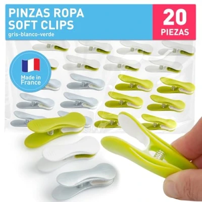 Imagen de culiclean Clips Suaves (20 Piezas, 6 Gris Verde 8 Blanco)