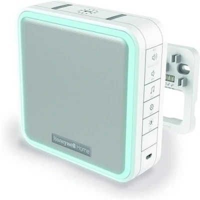 Imagen de Honeywell Home DW915S Serie 9 Timbre LED portátil, cableado o inalámbrico (blanco), con 11 melodías