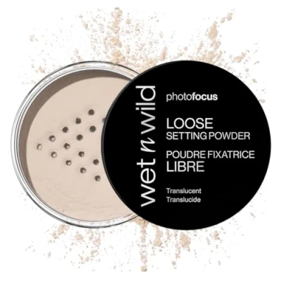 Imagen de Wet n Wild Photo Focus Polvos Fijadores Maquillaje Sueltos, Polvo Fijador Sedoso y Liviano para Fijar, Matificar, Absorber la Grasa Hacer Baking, Efecto Suavizante, Translucent, 20g