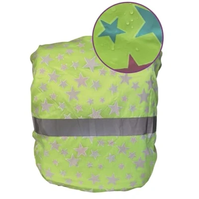 Imagen de HECKBO Mágico Protector de Lluvia para Mochilas con Cambio Color Seguridad Gracias a Las Bandas Reflectantes protección contra la y el Viento Talla Universal, Estrella, única