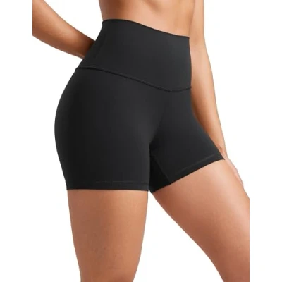 Imagen de CRZ Yoga Womens Butterluxe Motorista Shorts 10cm Cintura Alta Ejercicio Correr Pantalones Cortos De Negro 42