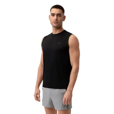 Imagen de Camiseta Deportiva Sin Mangas para Hombre, de Tirantes, Entrenamiento, Running, Negro, L