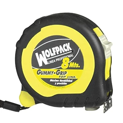 Imagen de WOLFPACK LINEA PROFESIONAL Flexometro Magnetico Grip Topline Con Freno 8 metros / 25 mm.