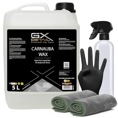 Imagen de GxDetail Cera Líquida de Carnauba para Coche 5 Litros Brillo Profundo y Protección Duradera Acabado Hidrofóbico Resistencia UV Fácil Aplicación Secado Rápido