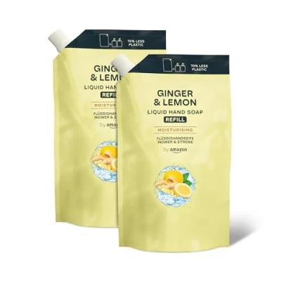 Imagen de by Amazon Recambio de Jabón para manosl, Gengibre y Limón, 2 x1000ml