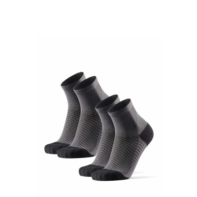 Imagen de DANISH ENDURANCE Calcetines de Running Antideslizantes, Ligeros, Acolchados, Unisex, Pack 2, Negro/Gris, 43 47
