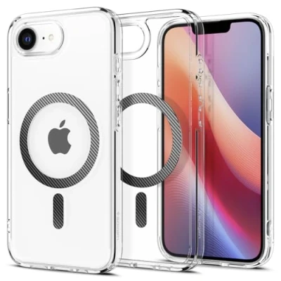Imagen de Spigen Ultra Hybrid MagFit Plástico Back Cover Transparente/Negro Apple iPhone 16e