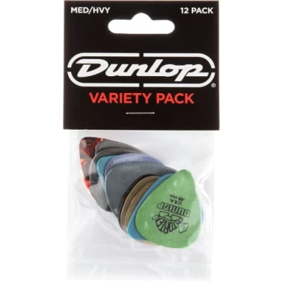 Imagen de JIM DUNLOP Púas Variety Pack medium y duro, Saco de 12, Multicolor, tortex, celluloid, ultex, nylon, max grip et gator