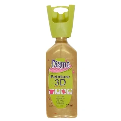 Imagen de DIAM&#039;S Pintura 3D para Todos los Soportes, Dorado, 37 ml