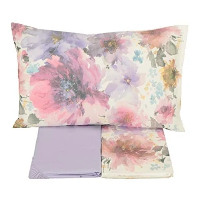 Imagen de Gabel Juego Completo de sábanas para Cama Matrimonio, algodón Puro, 240 x 280 cm, sábana Bajera Ajustable 175 200 cm y 2 Fundas Almohada 50 80 Flower Power