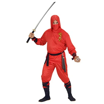 Imagen de WIDMANN MILANO PARTY FASHION Disfraz de Ninja Dragón Rojo, guerrero, samurai, disfraces