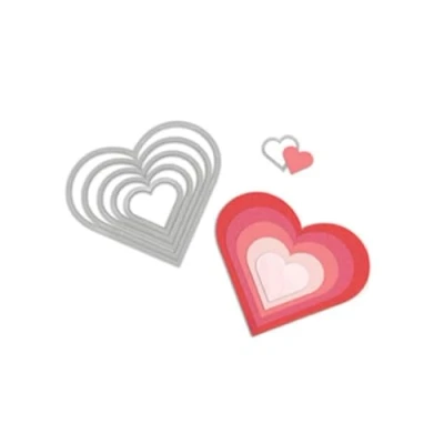 Imagen de Sizzix Framelits, Juego de 6 troqueles, Diseño Corazones