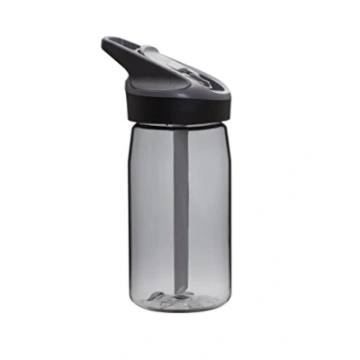 Imagen de LAKEN Botella de Agua Tritan con tapón deportivo Jannu Boca Ancha (0.45L Granito) Cierre Seguridad y Pajita Incluidos Reutilizable, Reciclable, Ideal para Niños Adultos