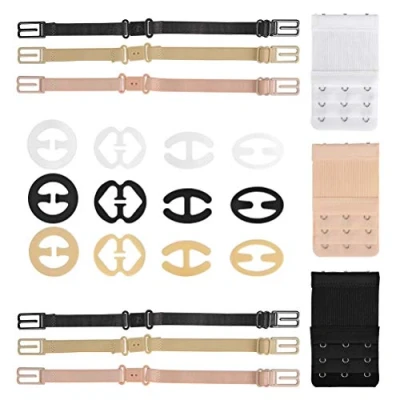 Imagen de TIMESETL Extensores de Sujetador 21pcs Tirantes y Alargador del Muticolor Antideslizantes Accesorios para Tela Nylon + Hebilla Acero Inoxidable