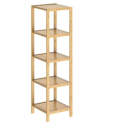 Imagen de CASARIA Estantería de Bambú con 5 estantes almacenaje Interior 140x33x33cm Marrón para Cocina baño librería