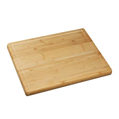Imagen de Set 2 Tablas Cortar Alimentos Borde Ranurado, Cubre Encimera, Protector Vitrocerámica, Bambú, x 56,5 50 cm, Natural