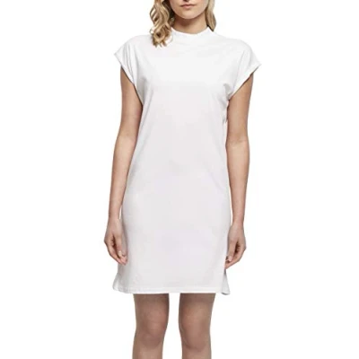 Imagen de Build Your Brand Ladies Turtle Extended Shoulder Dress Vestido Casual, Blanco, S para Mujer