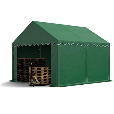 Imagen de TOOLPORT Carpa almacén 3x4 m PVC 700 N Impermeable Verde Oscuro de Almacenamiento