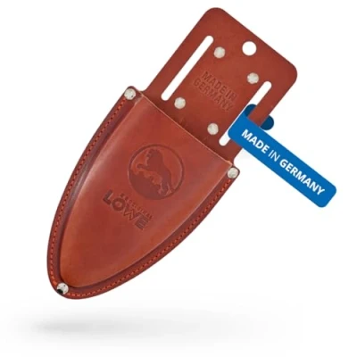 Imagen de Original LÖWE Funda de piel premium 9809 Riñonera para tijeras podar con clip cinturón o bolsillo Fabricado en Alemania 100% auténtica