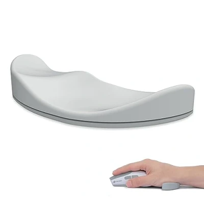 Imagen de Attack Shark Reposamuñecas de Ratón Silicona Suave, Soporte Ergonómico para Muñeca Ratón, Deslizamiento Ligero y Portátil, Hogar, Oficina, Juegos Mano Derecha Gris