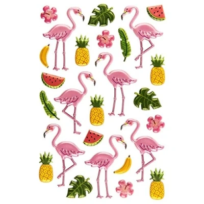 Imagen de Ideen mit Herz pegatinas en relieve, diseño de flamencos, 15 cm x 10 cm, 27