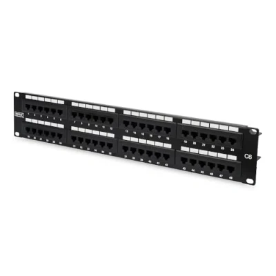 Imagen de DIGITUS Patchpanel Cat 6, 48 puerto, 19&quot;, 2U, sin blindado, Negro