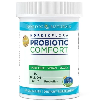 Imagen de Nordic Naturals, Flora Probio Comfort, con Cultivos de Bacterias Buenas, 30 Cápsulas, Testado en Laboratorio, Sin Gluten, Soja, No GMO