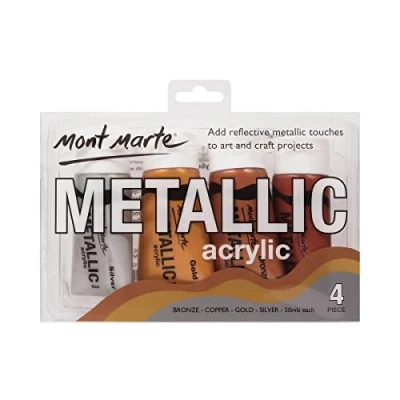Imagen de MONT MARTE PMHS0012 Juego de pintura acrílica metálica (50 ml, 4 unidades)