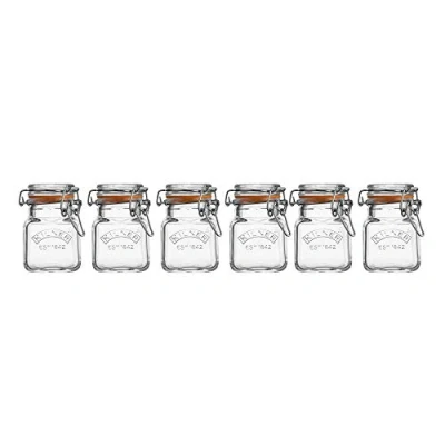 Imagen de Kilner Juego de tarros Especias con Clip Cristal, 70 ml, Madera, Acero Inoxidable y Goma, 70ML