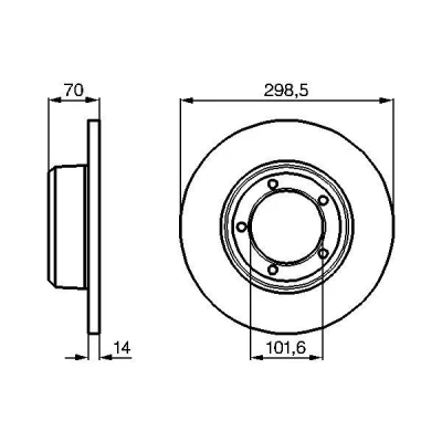 Imagen de BOSCH 0 986 478 827 Disco de freno 298,5 14 5 127 macizo aceitado LAND ROVER: Defender SUV, Discovery 1, Pick up