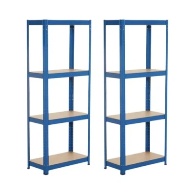 Imagen de THINIA HOME Pack 2 Estanterías Metálicas con 4 Baldas Ajustables 148x60x30cm 240Kg