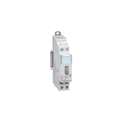 Imagen de Legrand 412412 CX3 Teleruptor estándar con terminales de tornillo, 2P, 16A, 250 V contacto 2F, voltaje control 230 V, 1 módulo