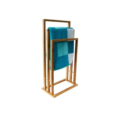 Imagen de MSV TOALLERO DE Bambu con 3 Barras 42X24X82 CM, Beige, 24x42x82 cm
