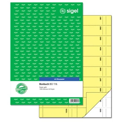 Imagen de sigel Formularbuch &quot;Bonbuch&quot;, A4, 1000 Abrisse, gelb