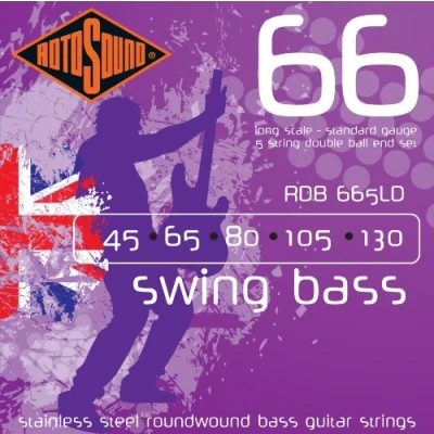 Imagen de Cuerdas Rotosound para bajo eléctrico SWING DOUBLE BALL END 5 str. RDB665LD Standard 45 130
