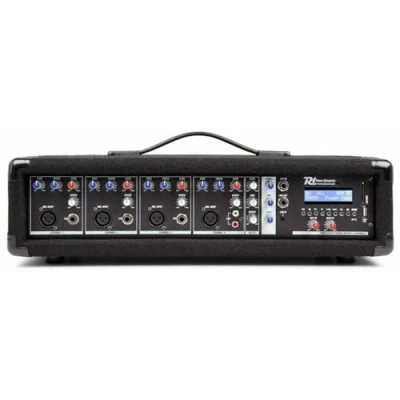 Imagen de Power Dynamics PDM C405A mezclador DJ de 4 canales con amplificador Bluetooth, robusto audio, efecto echo, reproductor MP3, para pequeños eventos en directo