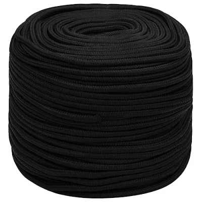 Imagen de vidaXL Cuerda de Trabajo poliéster Negro 6 mm 25 m