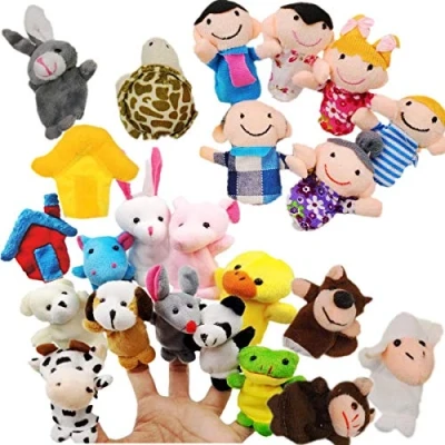Imagen de JZK Juguete Marionetas de Mano Animales Dedos pequeños Juguetes Peluche para niños Detalles Fiesta Regalo cumpleaños Rellenos Bolsas y Calcetines