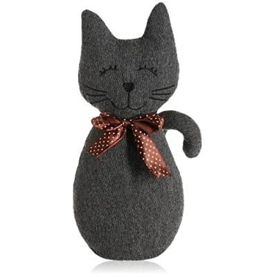 Imagen de com four® Tope de Puerta, Soporte Puerta Pesado, Lindo diseño Gato, Accesorio Funcional para el hogar, Ventanas y Puertas, Ideal Corrientes Aire (1 Pieza Gato Krissy)