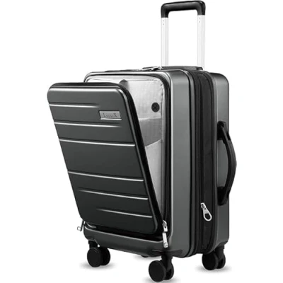 Imagen de LUGGEX Maleta de Mano con 4 Ruedas 55x40x23 Maletín Carcasa Dura Compartimento para portátil TSA Acceso rápido, Viajes Estilo