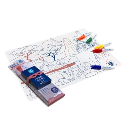 Imagen de Super Petit Juego educativo de mesa para colorear 5 rotuladores y pulsera incluidos, fácil limpiar, reutilizable, antibacteriano, a partir 3 años