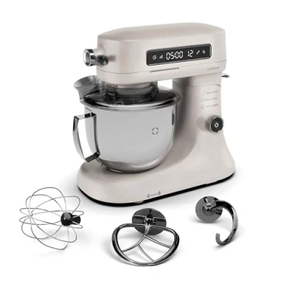 Imagen de Klarstein Chiara Robot de Cocina 1600W Bol 5L Acero Inoxidable, 12 Velocidades, Pantalla Táctil LCD, Silencioso ≤72dB, Accesorios Apto Lavavajillas, Carcasa Aluminio Fundido, Arena