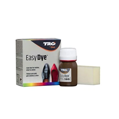 Imagen de TRG The One Tinte para Calzado y Complementos de Piel Tintura zapatos Piel, Lona Sintética con Esponja aplicadora Easy dye #104 Marrón Pony, 25ml