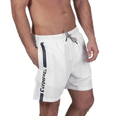 Imagen de RIPT Essentials Bañador para hombre Shorts de Baño con Protección Solar UV 50 Secado Rápido, Blanco/Azul marino, XL
